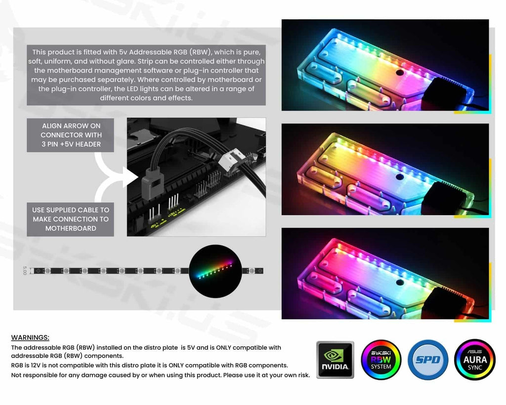 Bykski RGV-LAN-O11EVOXL-LI-P (5V A-RGB & PMD3COV), Black