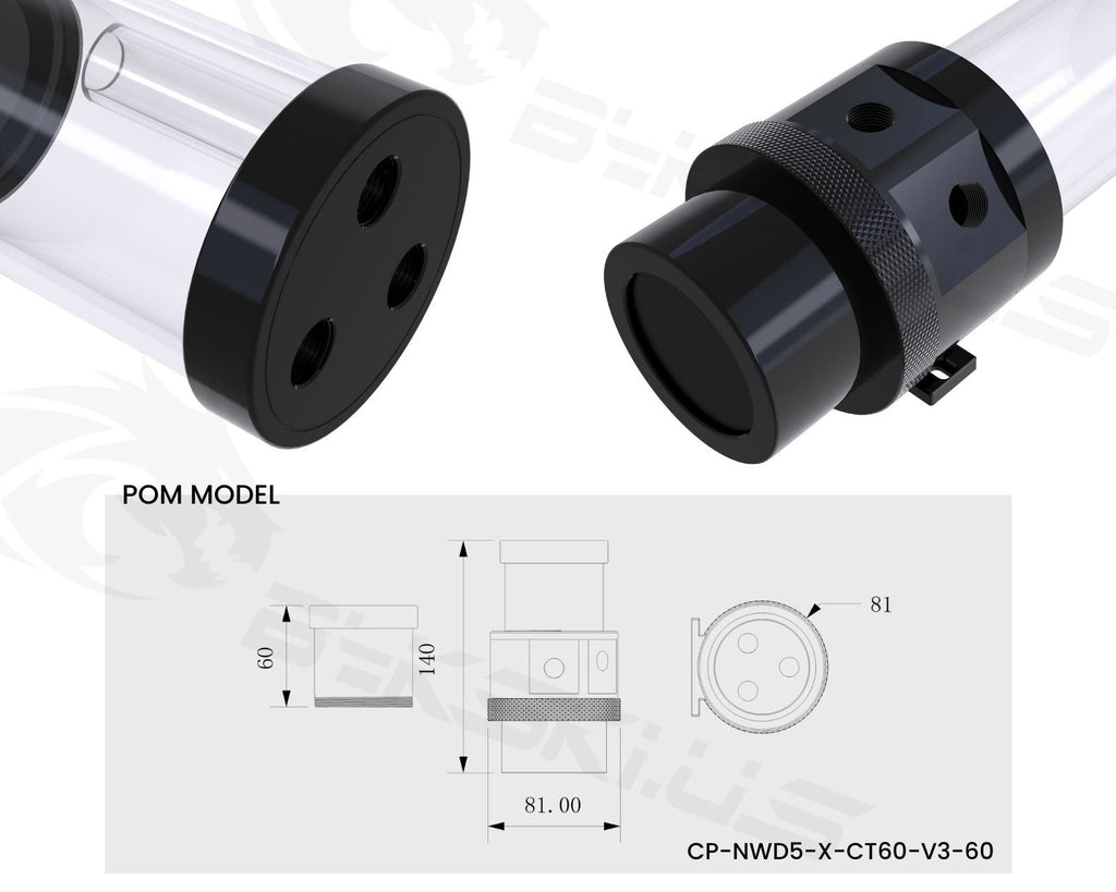 Bykski CP-NWD5-X-CT60-V3 (5V A-RGB & 60), Black