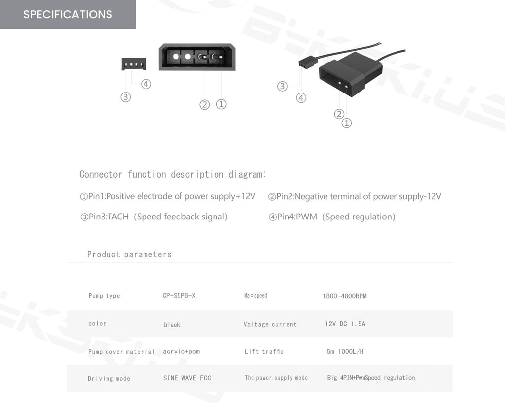 Bykski CP-NWD5-X-CT60-V3 (5V A-RGB & 60), Black