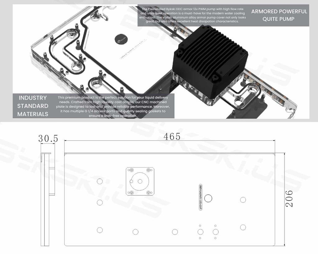 Bykski RGV-LAN-O11EVOXL-LI-P (5V A-RGB & PMD3COV), Black