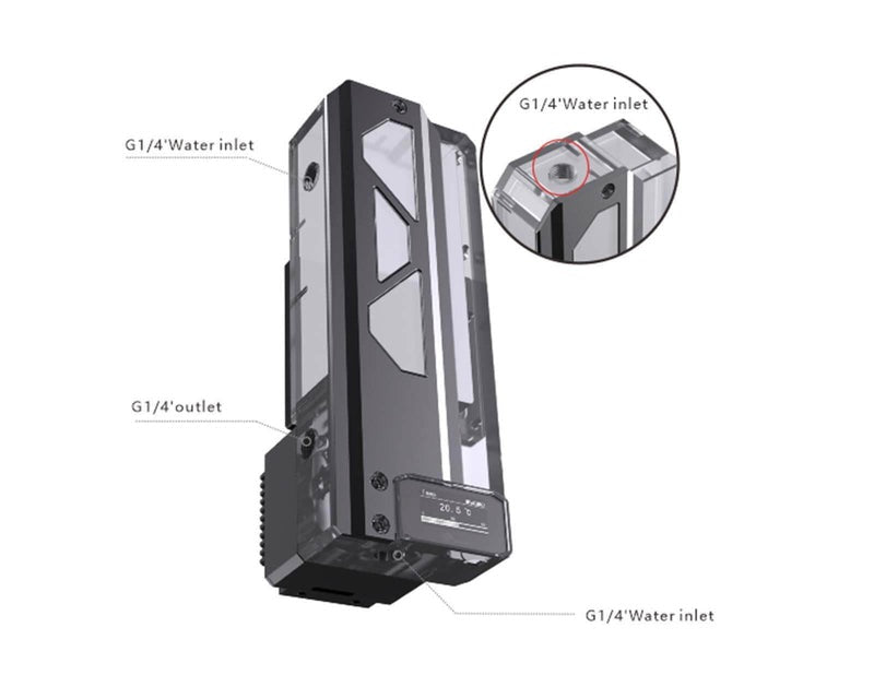Bykski CP-DDC-X-TK180-V2 (5V A-RGB & PMD3COV), Black