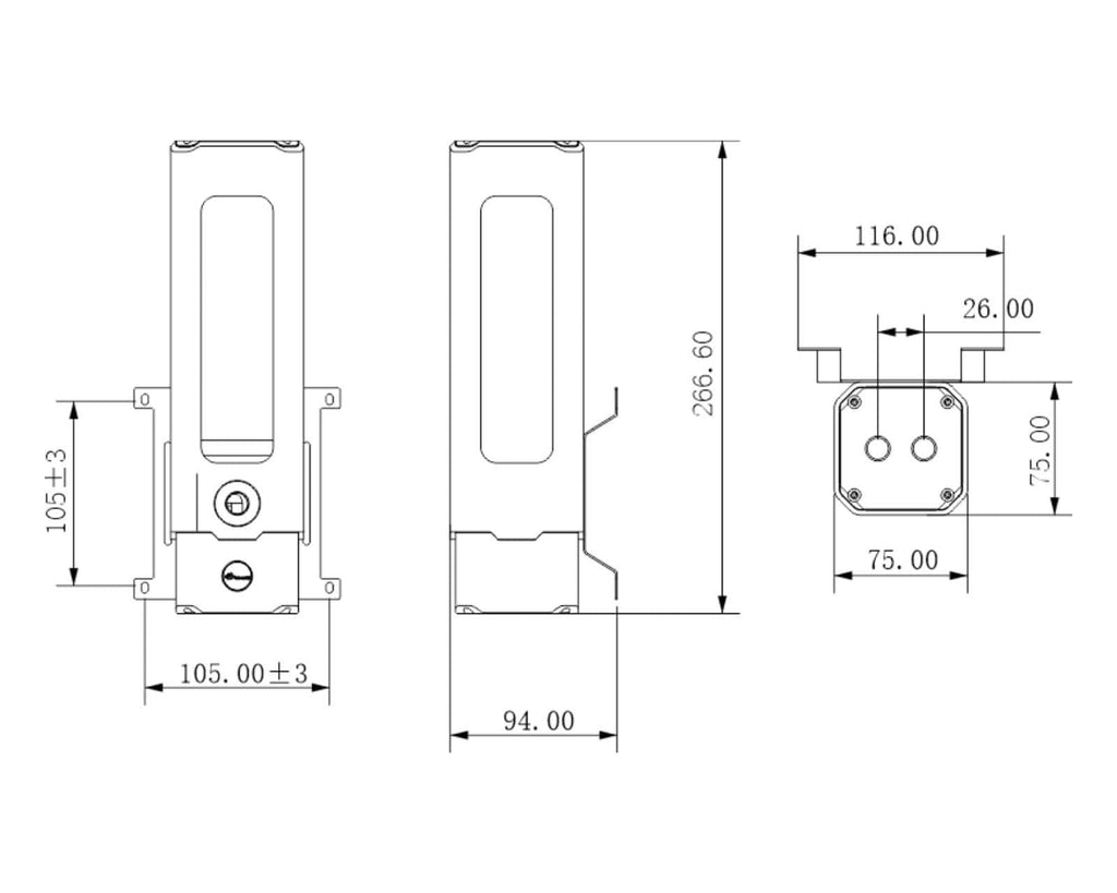 Bykski CT-D5-180-X, Black